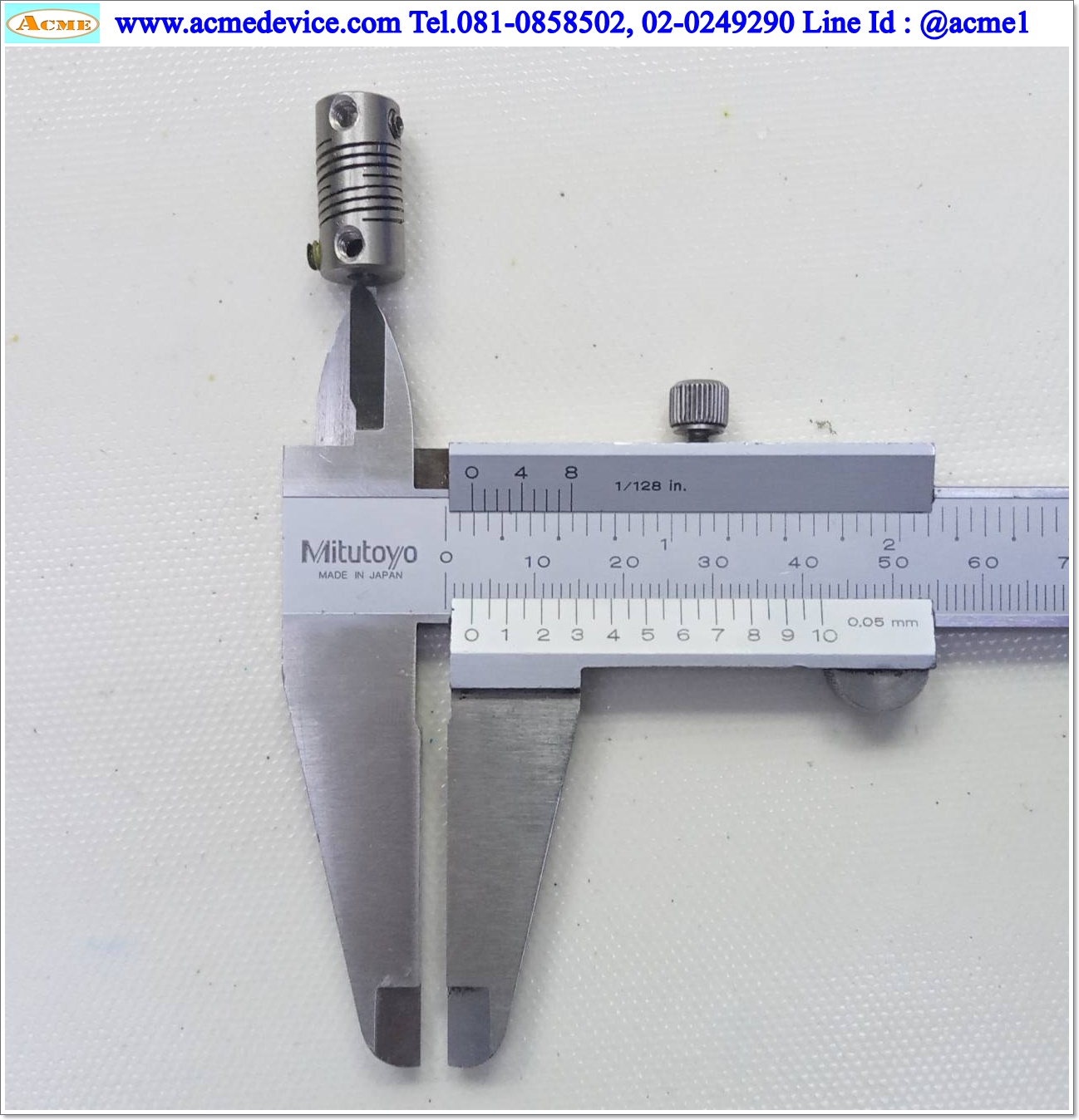 Coupling ขนาด ID 3/3mm, OD 9.5mm, L 19mm, Stainless, 2 เกลียว