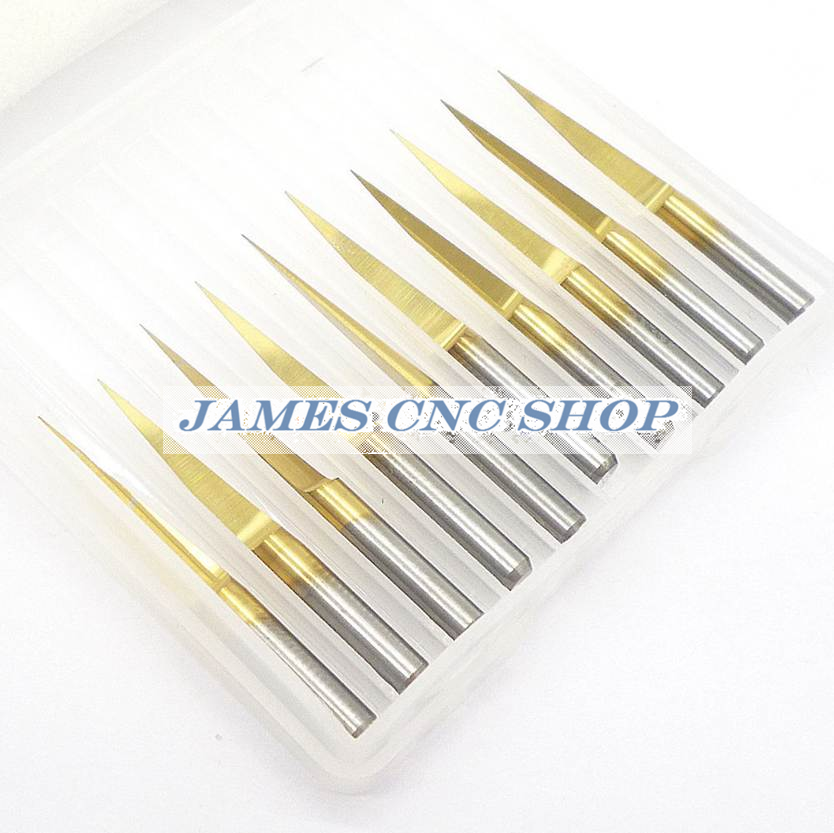 10pcs ดอก Engraving คาไบด์10 ดอก ขนาด 3.175mm 10 องศา 0.1 มม