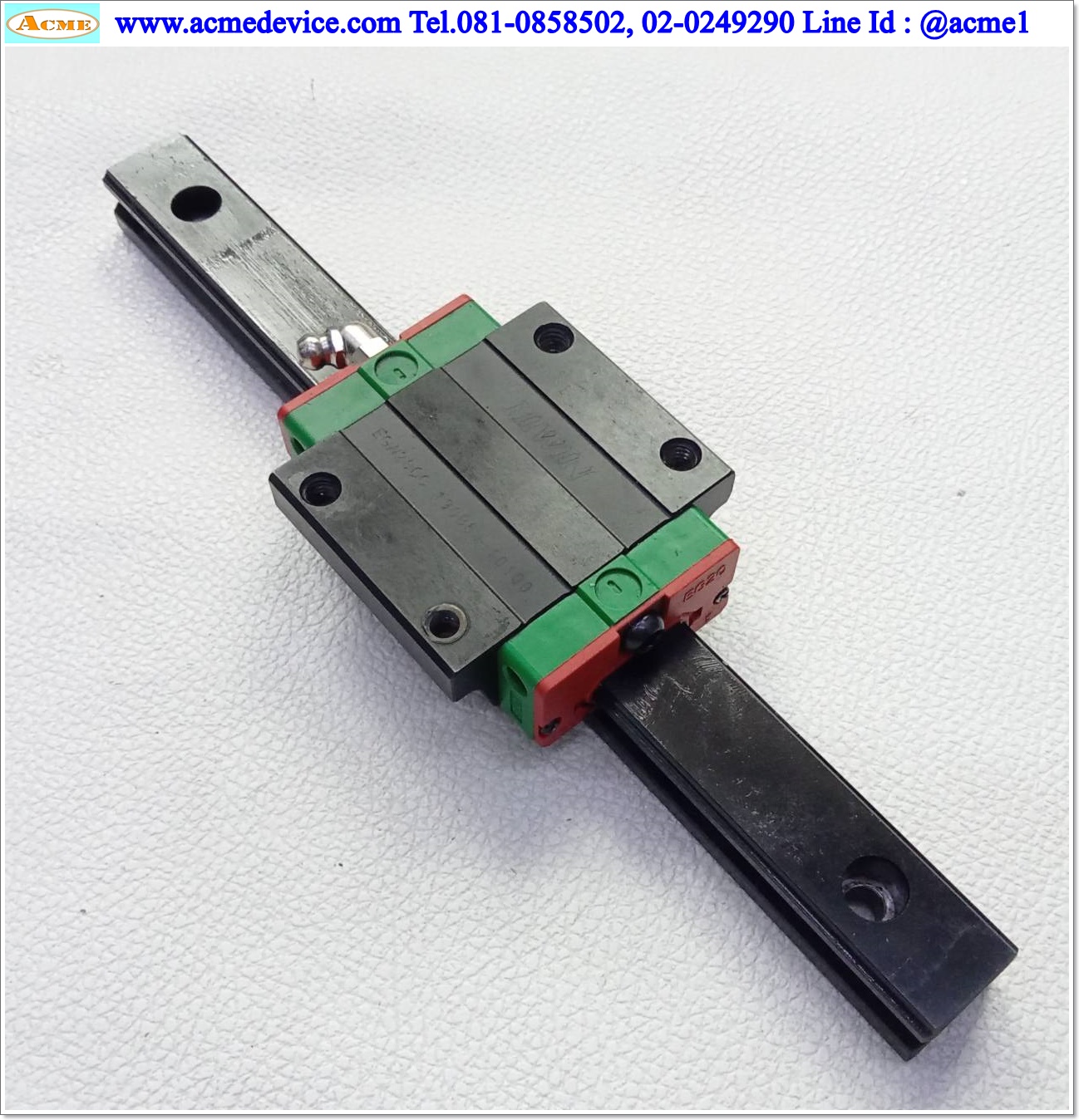 Linear Block and Rail Hiwin รุ่น EG20, รางสไลด์ขนาด 20 mm x 220 mm.