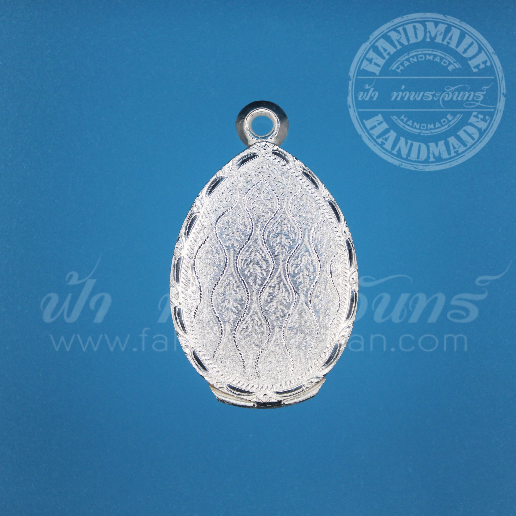 ตลับเหรียญไข่ ปิดหลัง เงินแกะลาย 92.5%