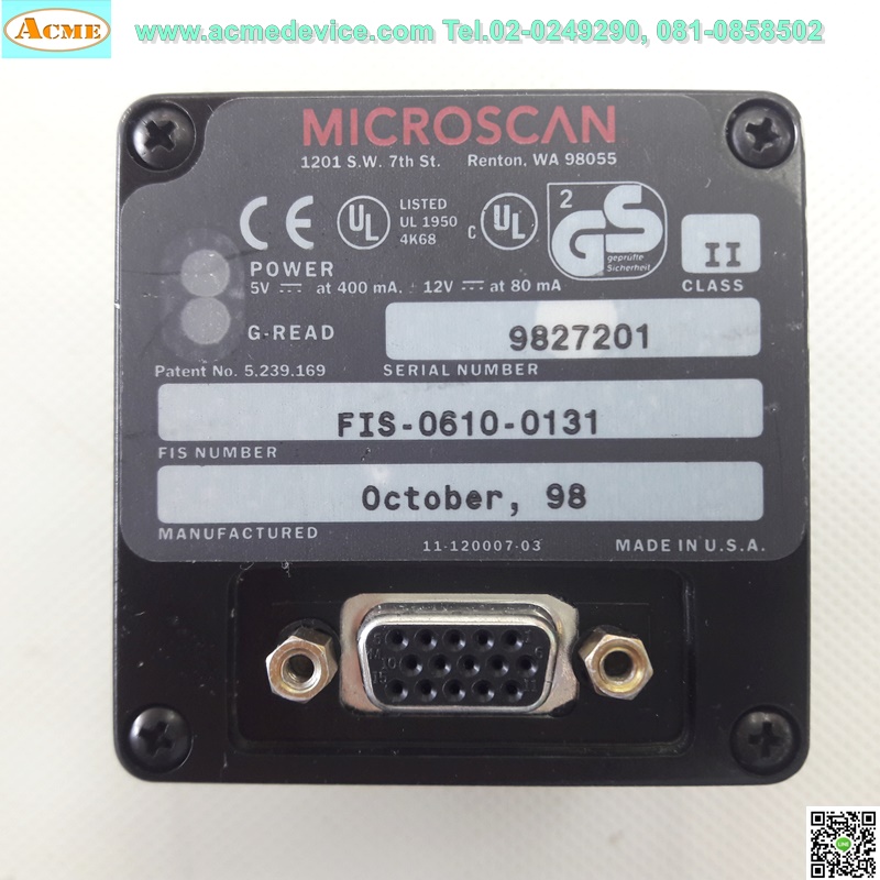 Barcode Microscan รุ่น FIS-0610-0131