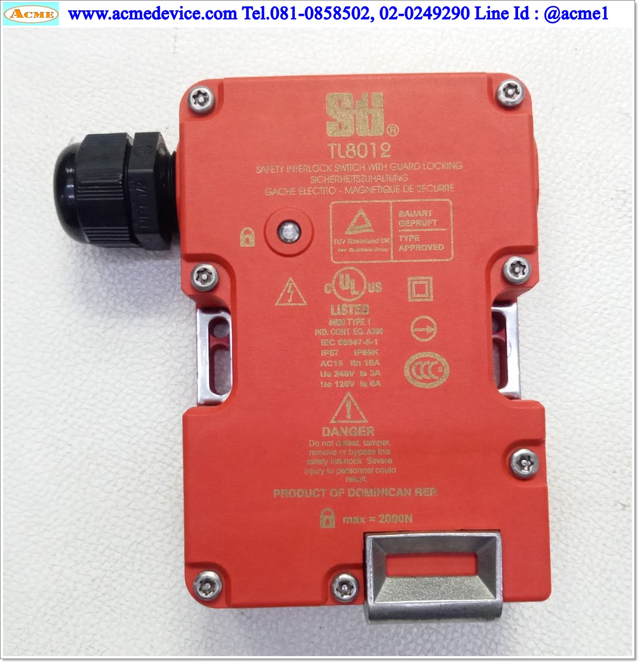 Safety switch Omron รุ่น TL8012, TL8012-S2024FM, 24V AC/DC, 3NC, 2NO