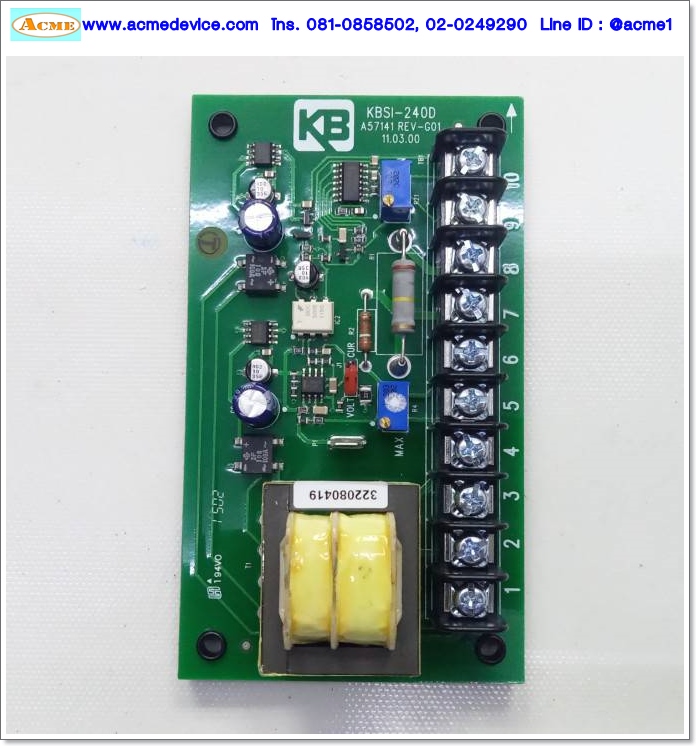 Signal Isolator KB Electronics รุ่น KBSI-240D, Signal Input Voltage 0 – 25, 0 – 120, 0 – 550 Vdc, Signal Input Current 1 – 5, 4 – 20, 10 – 50 mA, Output Voltage 0 - 10 Volts