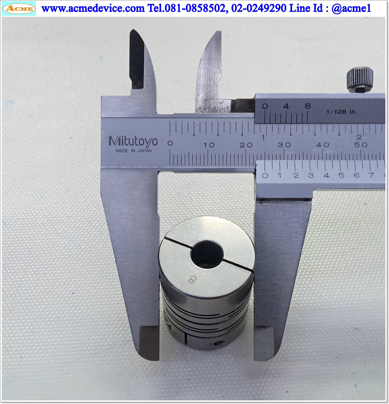 Coupling ขนาด ID 8/8mm, OD 25mm, L 31mm, Stainless, Slit Coupling