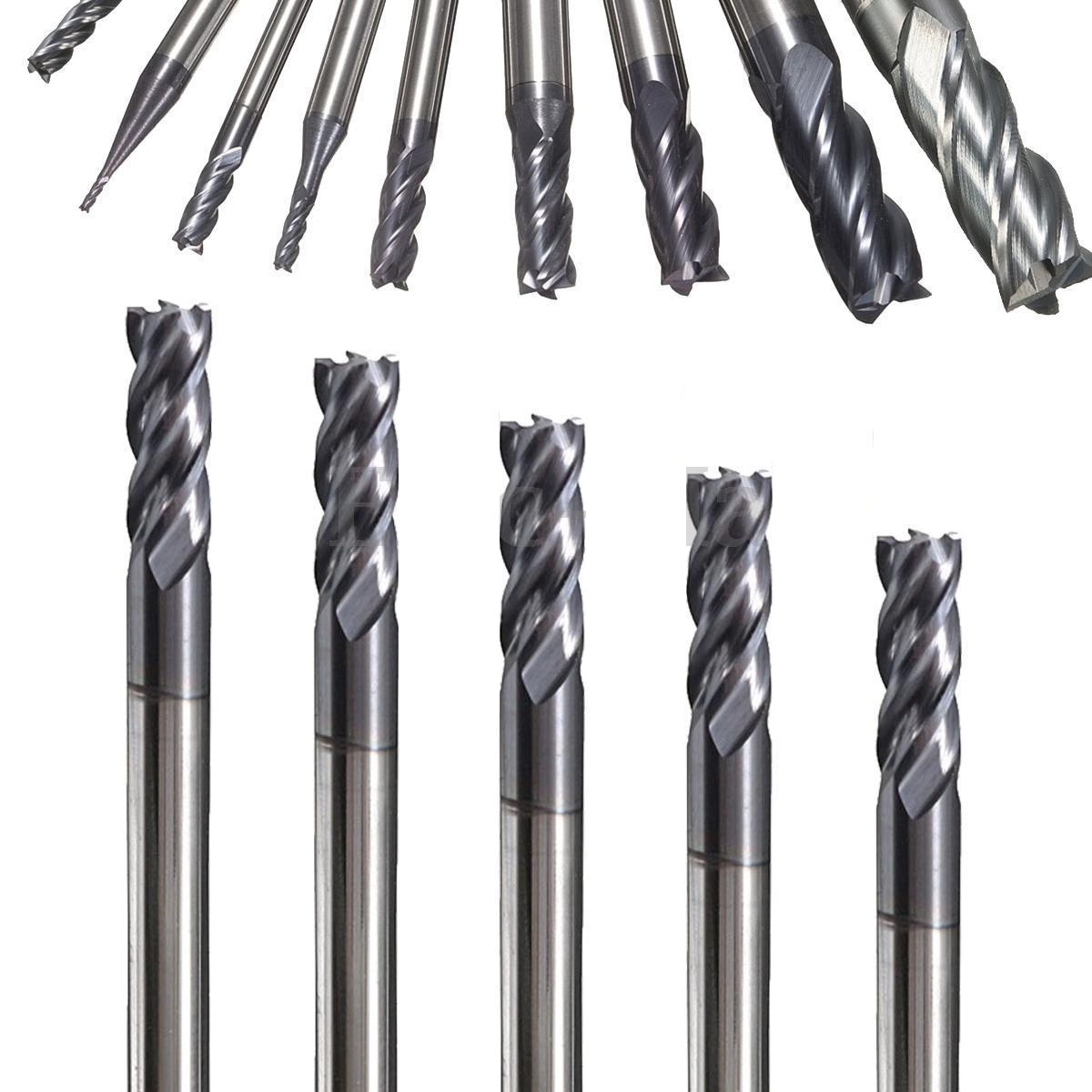 คาร์ไบด์ End Mill 4 ฟัน 5 ดอก ขนาด 3 มม. Shank ทังสเตน Coated CNC Milling Tool