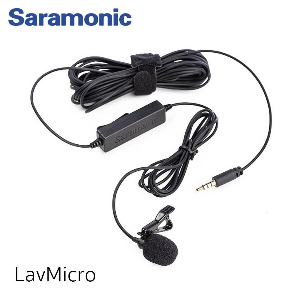 Saramonic LavMicro Broadcast-Quality Lavalier Omnidirectional Microphone with 3.5mm TRSTRRS Combo Connector