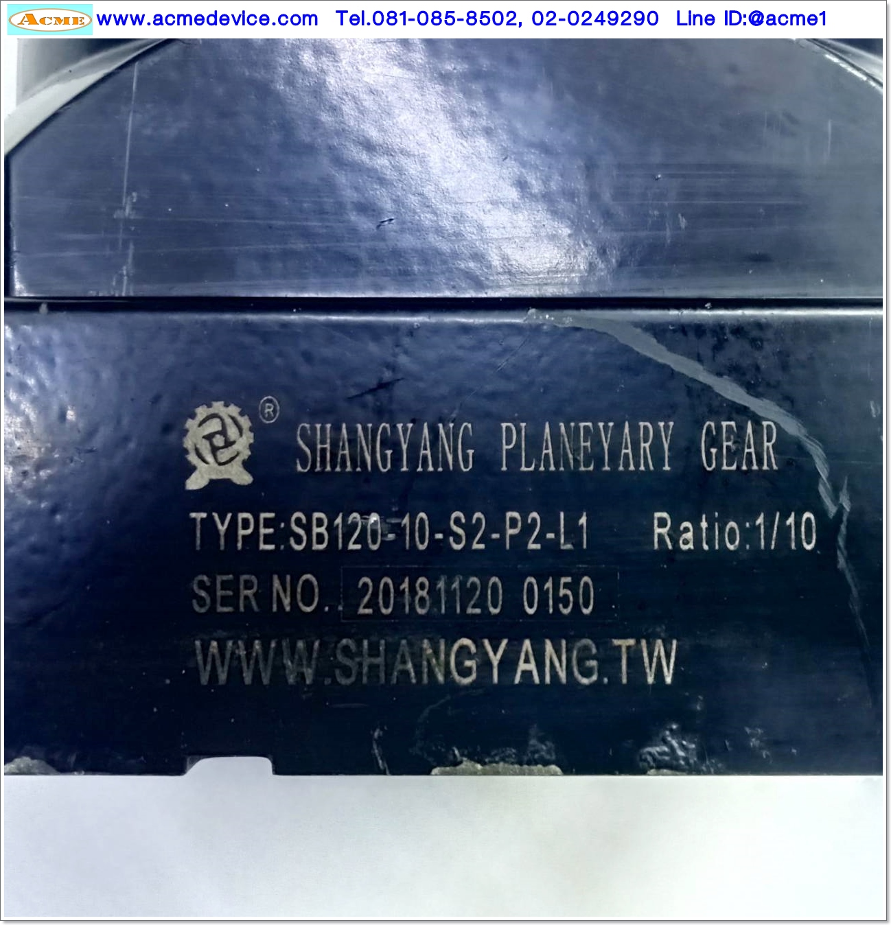 Gear Head Shangyang รุ่น SB120-10-S2-P2-L1, Ratio 10:1, (เพลาเข้า 22 mm., ออก 32 mm.), for 1.5kW, 3kW