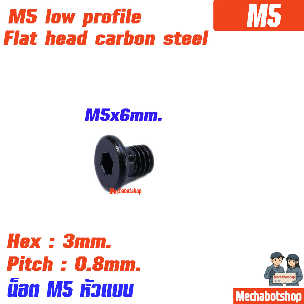 M5x6mm. Low Profile Screws