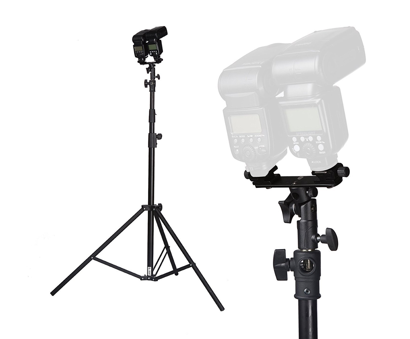 Flash Holder 2 mount (หัวจับแฟลช 2 หัว พร้อมที่เสียบร่ม แข็งแรงทนทาน) ราคาถูก