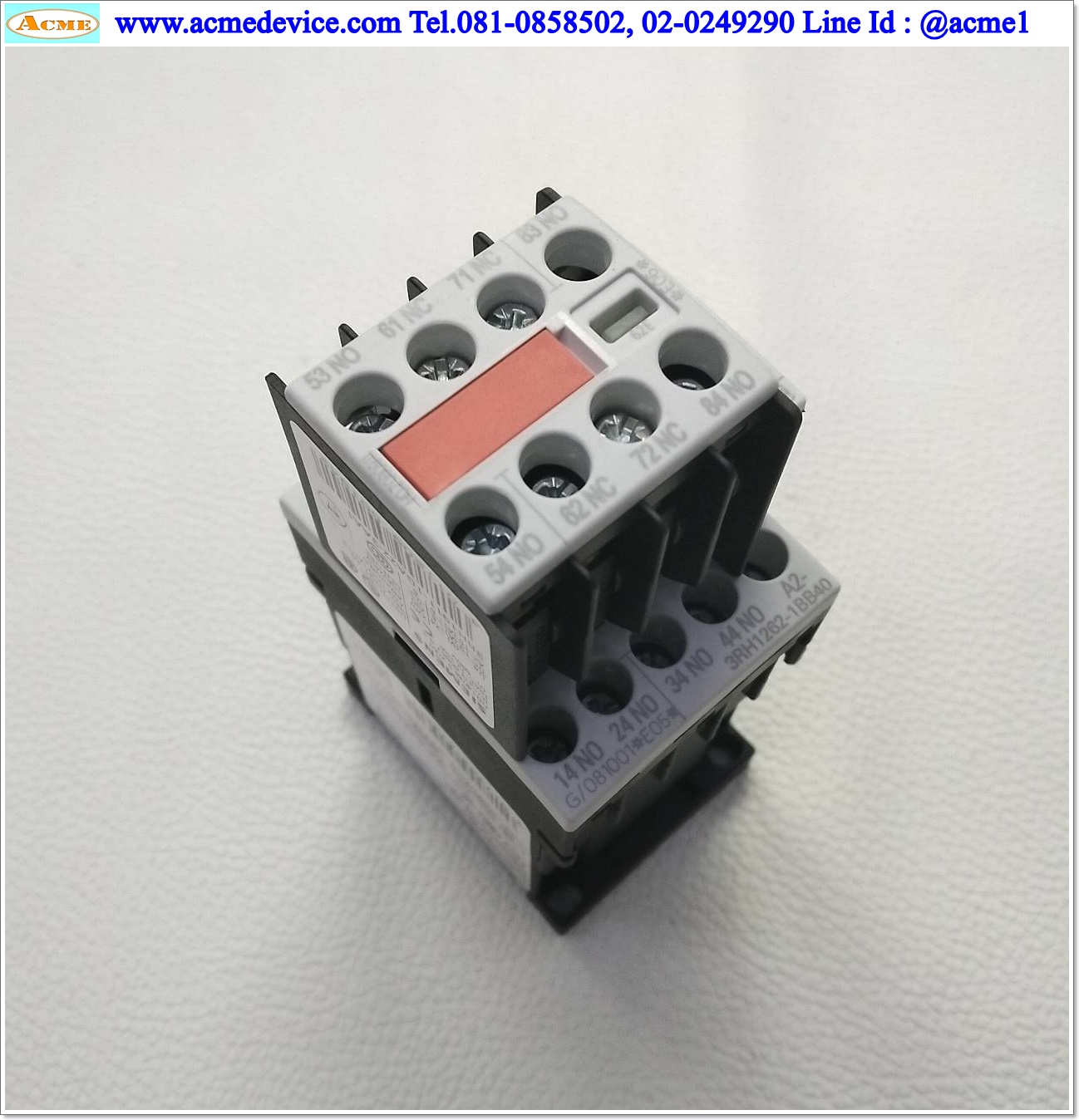 Magnetic Contactor Siemens รุ่น 3RH1262-1BB40 + 3RT1916-1BB00, 6 NO + 2 NC, Coil 24Vdc