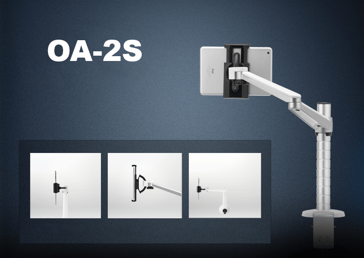 แขนยึดจับมือถือ แท็บเล็ต 12.9" แบบยึดขอบโต๊ะ แข็งแรงทนทาน (รุ่น OA-2S B)