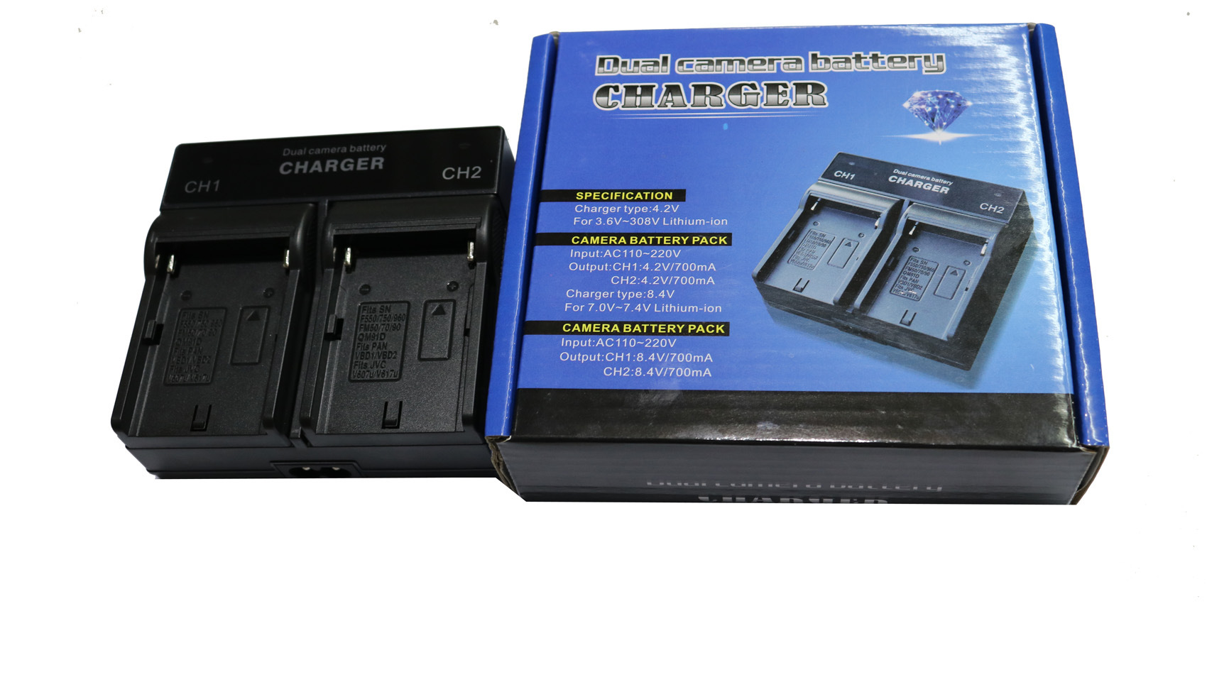 แท่นชาร์จแบตเตอรี่แบบคู่ไม่มีจอ สำหรับชาร์จแบตSONY NP-F570,NP-F770,NP-F970,NP-FM50 ราคาถูก