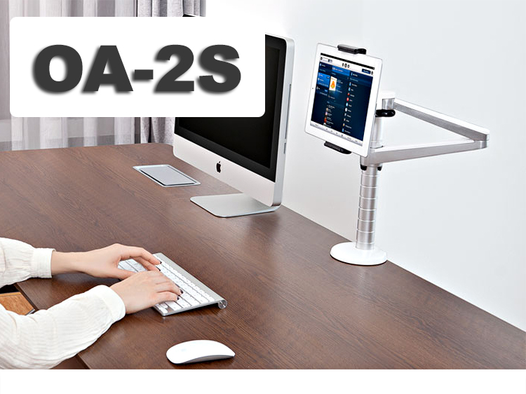 แขนยึดจับมือถือ แท็บเล็ต 12.9" แบบยึดขอบโต๊ะ แข็งแรงทนทาน (รุ่น OA-2S B)