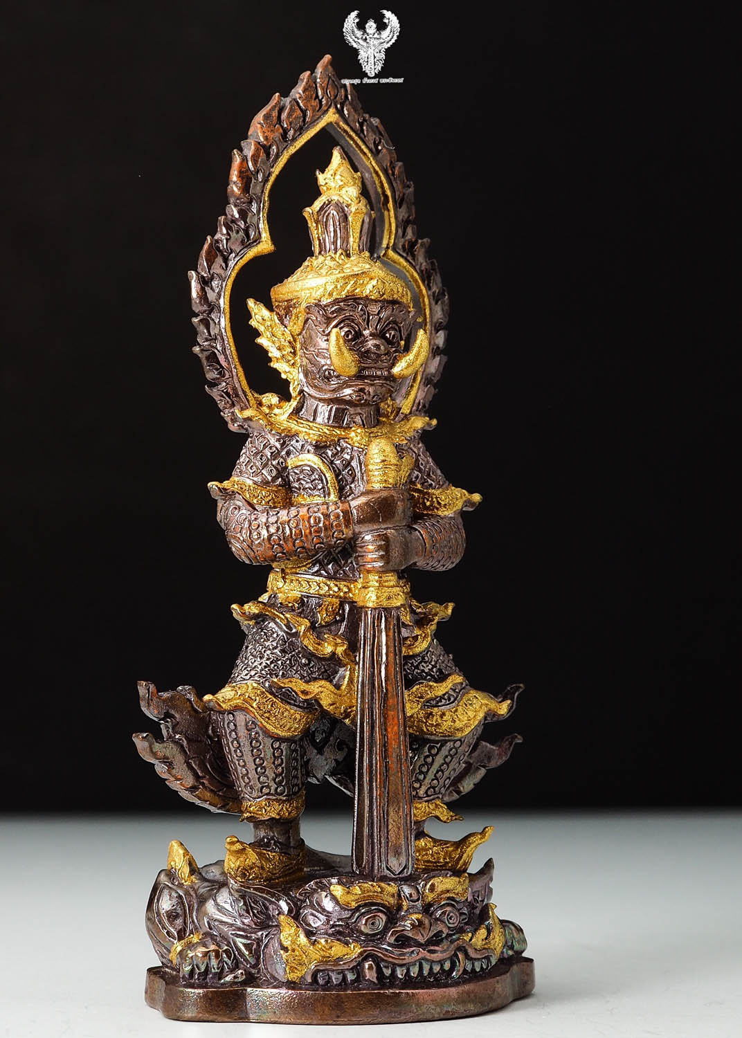 ท้าวเวสสุวรรณ. รุ่น คลังสมบัติ์ ทองแดงรมมันปู ทาทองบางส่วน