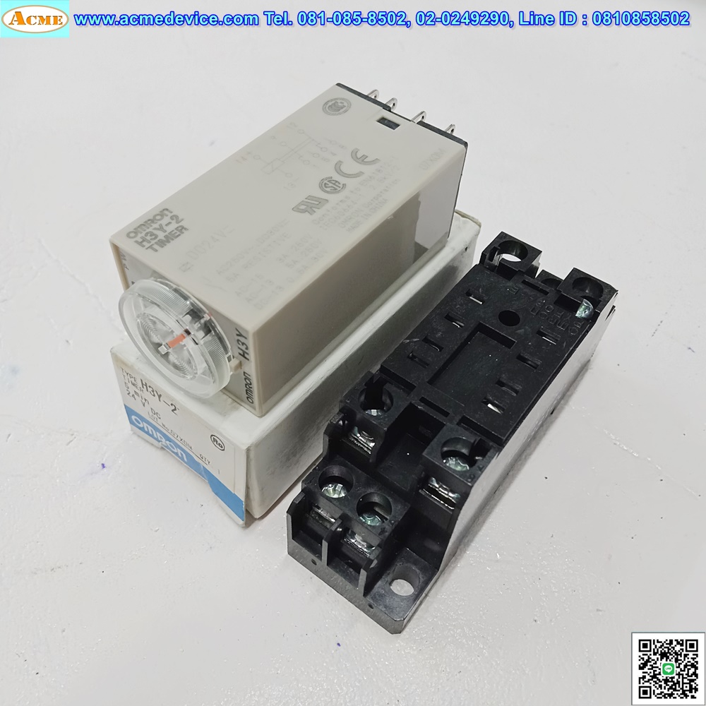 Timer Omron รุ่น H3Y-2 + Socket รุ่น PYF08A-E, 24V, 5 Min