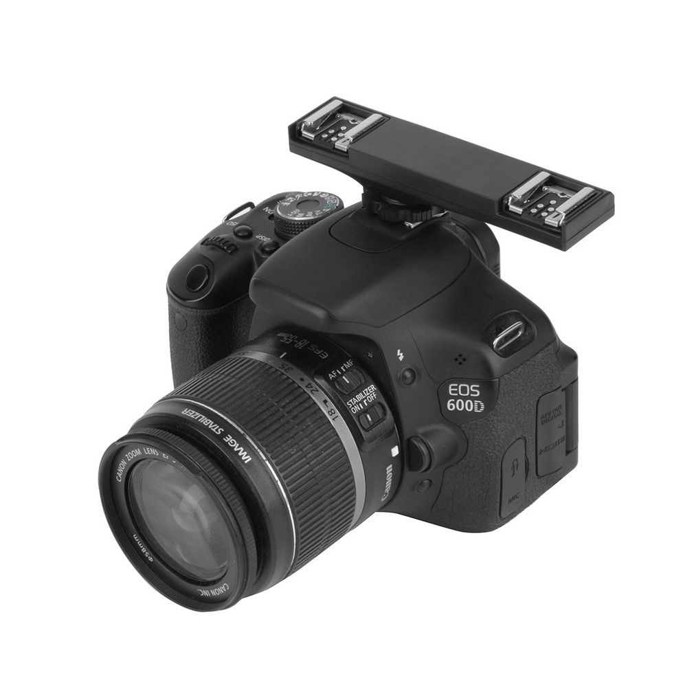 2 TTL Off-Camera Flash Hot Shoe Sync Arm Bracket (อแดปเตอร์ต่อแฟลช2ตัว)