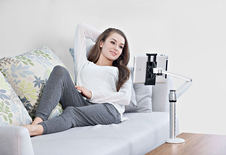 แขนยึดจับมือถือ แท็บเล็ต 12.9" แบบยึดขอบโต๊ะ แข็งแรงทนทาน (รุ่น OA-2S B)