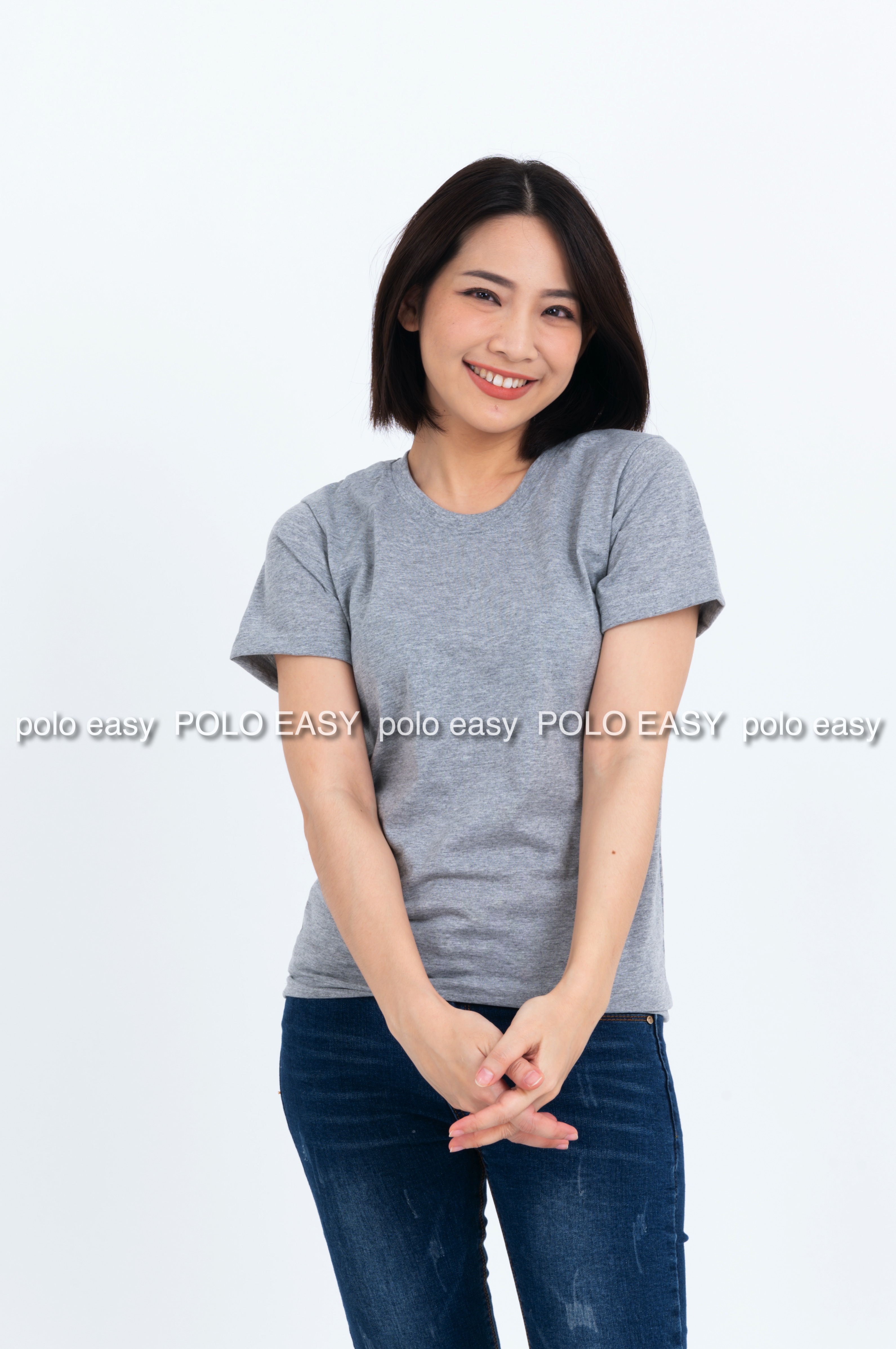 XL เสื้อยืด สีเทาท็อปดาย คอกลม แขนสั้น Size XL