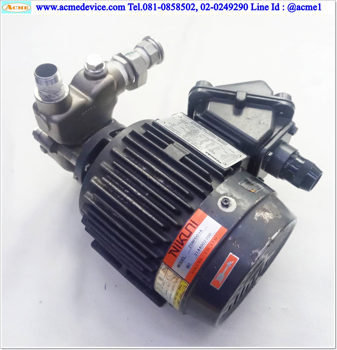 Pump Nikuni รุ่น 25NPD07A, Regenerative Turbine Pumps, 3 Phase 200V, 0.975 kW