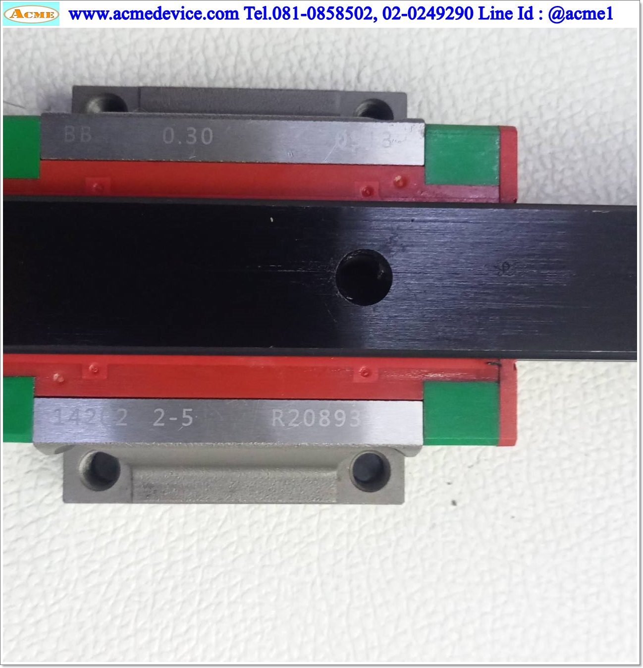 Linear Block and Rail Hiwin รุ่น HGW20, รางสไลด์ขนาด 20 mm x 1110 mm. ( บล็อคขาว)