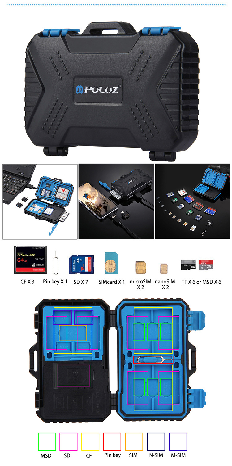 PULUZ Memory Card HardCase ฮาร์ดเคสใส่เมมโมรี่การ์ด แข็งแรง กันน้ำ