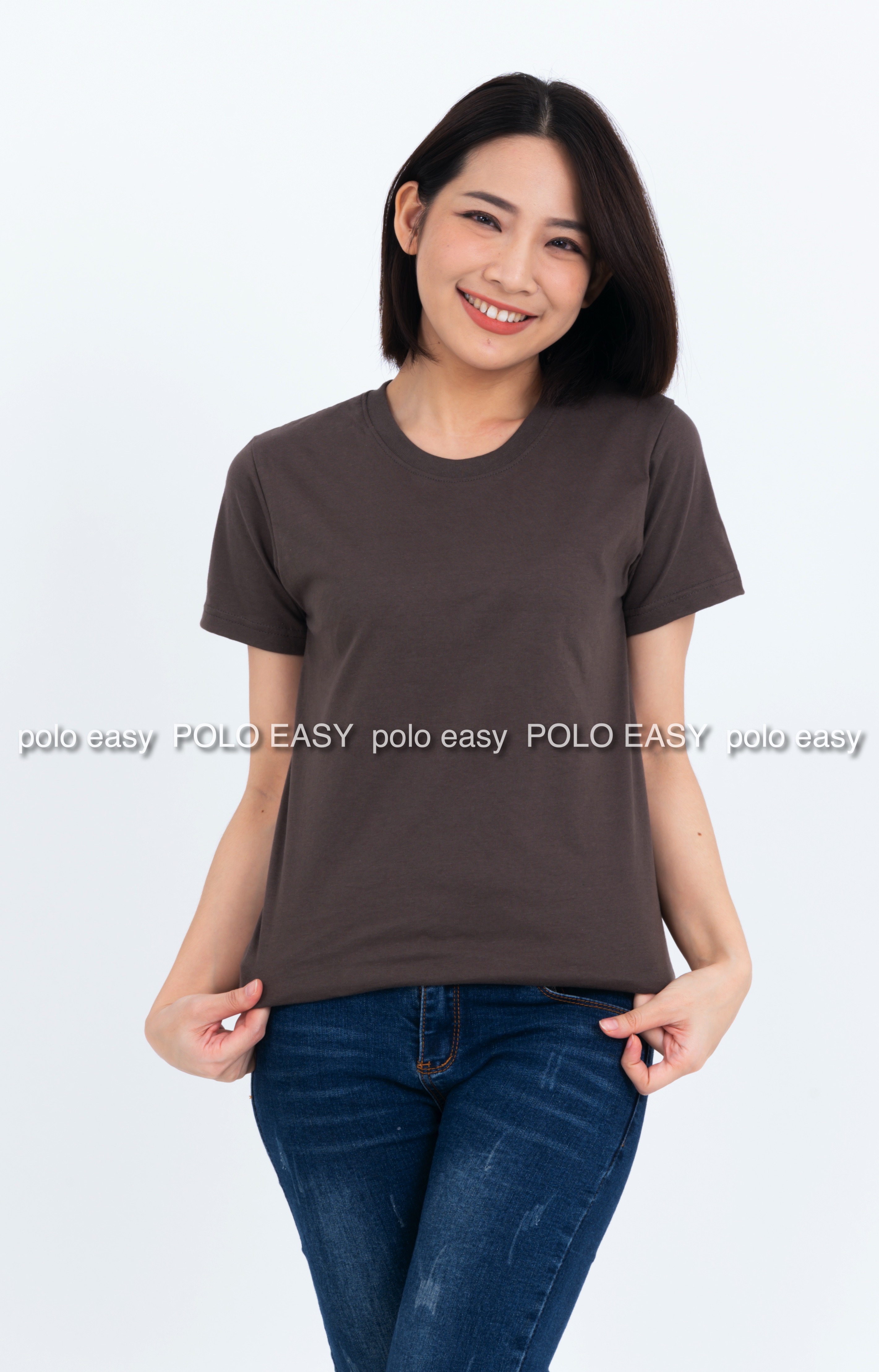 3XL เสื้อยืด สีเทาเข้ม คอกลม แขนสั้น Size 3XL