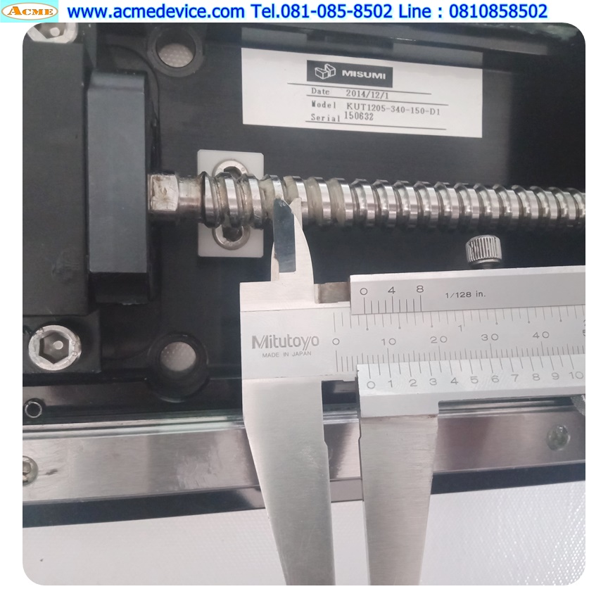 แกนสําเร็จรูป Ball Screw Misumi รุ่น KUT1205-340-150-D1, ขนาด 150 mm x 340 mm, Stroke 140 mm, Pit 6 mm