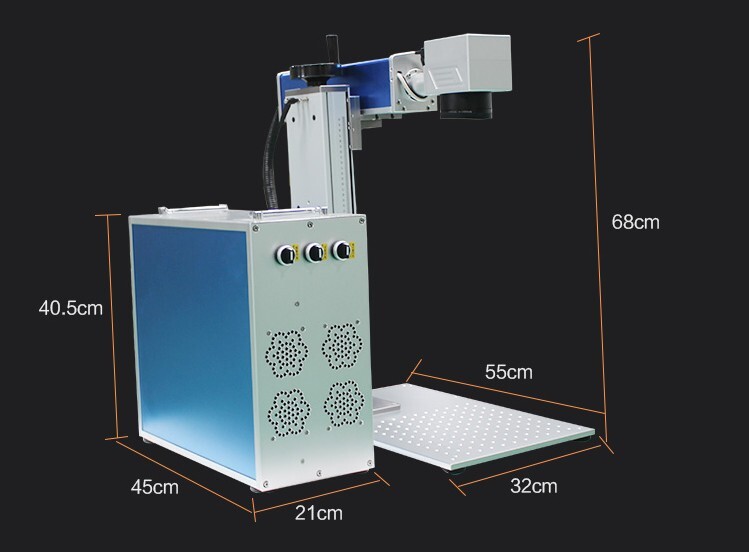 ไฟเบอร์ออฟติกส์เลเซอร์มาคกิ้งและแกะสลัก ขนาดพกพา S004 30W 150x150 mm