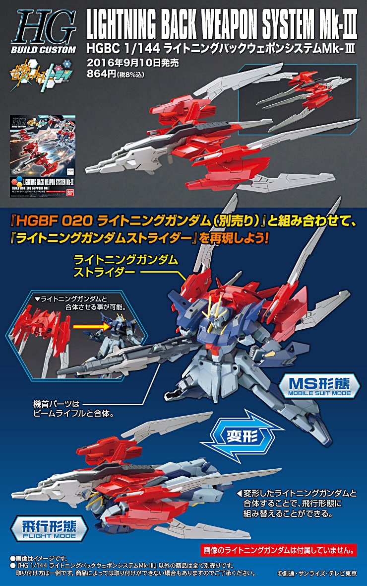 HGBC 1/144 LIGHTNING WEAPON SYSTEM Mk-III พาร์ทเสริมไลท์นิ่ง กันดั้ม Mk-III