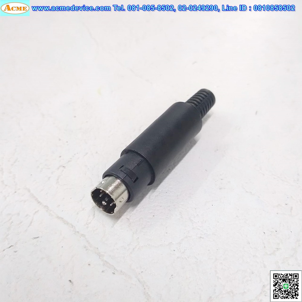 Connector Plug รุ่น Mini Din 6 Pin, 6 Pin, Type Male, Solder, For PLC Q Series, (ตัวผู้)