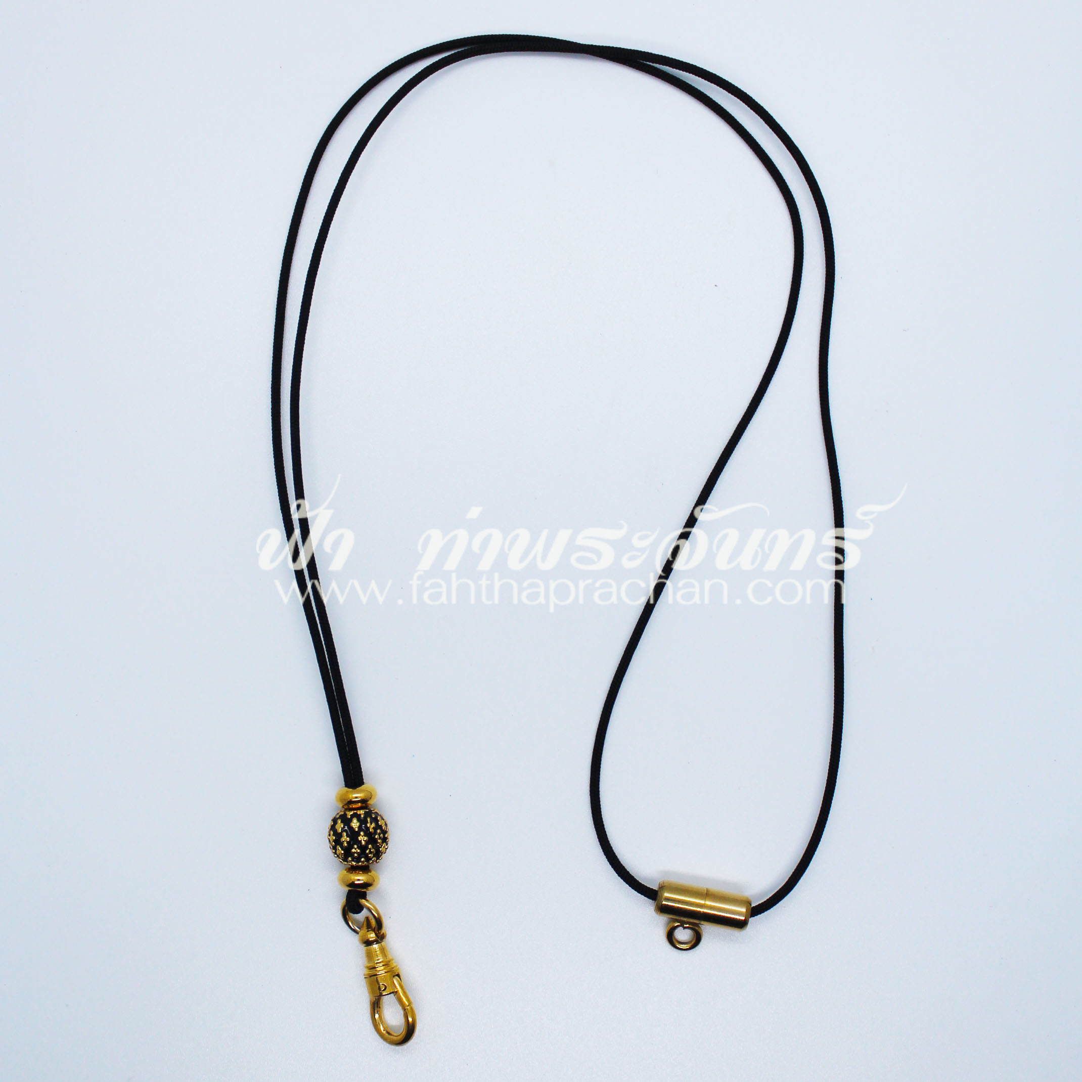 สร้อยคอเชือกร่มไมครอน ปรับระดับ ลูกเล่นผลสัปปะรด