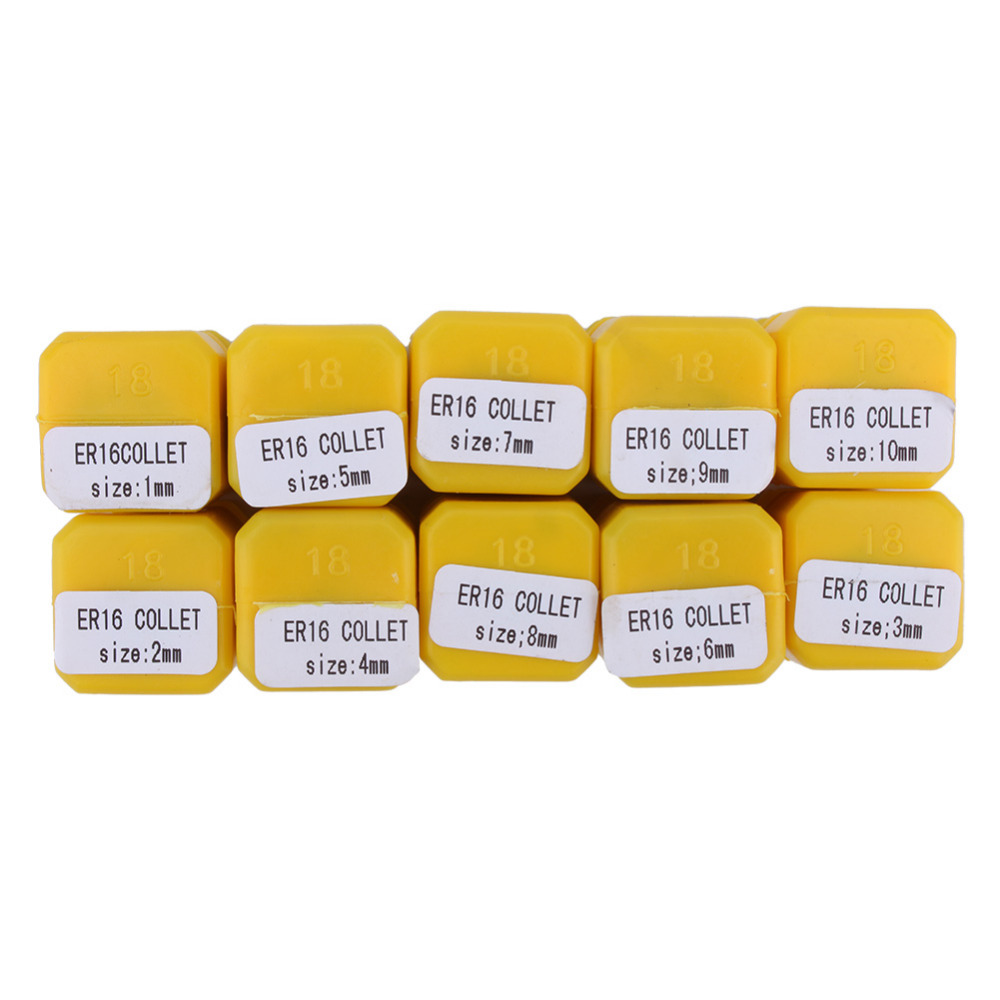 ชุดหัวคลอเลต ER16 10 ชิ้น 10 PCS ER16 HSS Spring Collet Set for CNC Milling Engraving Machine Lathe Tool