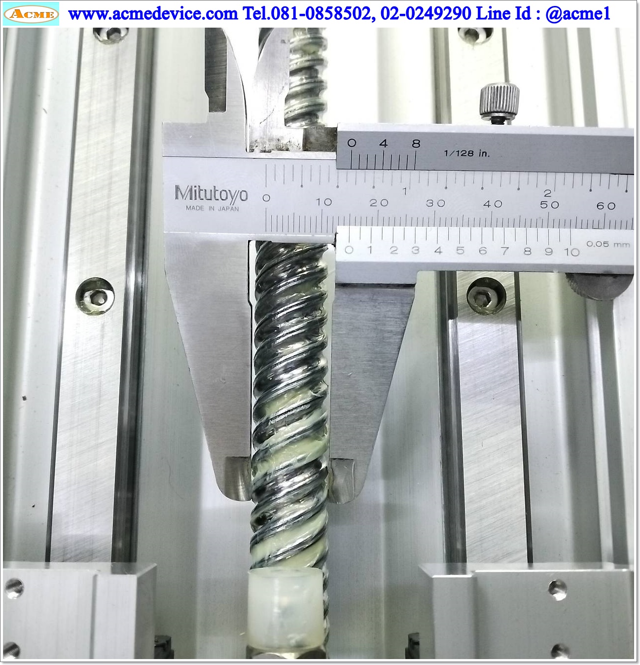 แกนสำเร็จรูป Ball Screw Toyo รุ่น ETH13-L20-350-BM-M20-C4-P, ขนาด 135 x 560 mm., แกนโต 15 mm., Stroke 350 mm., Pit 20 mm.