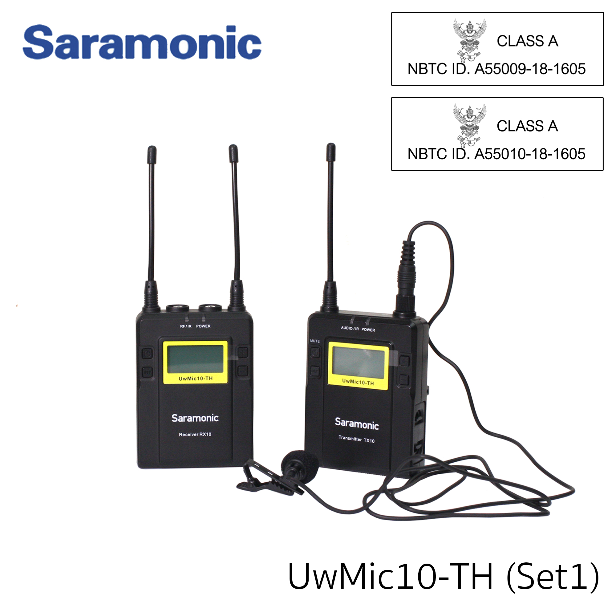 Saramonic UWMIC10-TH Set 96-Channel Digital UHF Wireless Lavalier Microphone System รับประกันศูนย์ไทย 1 ปี