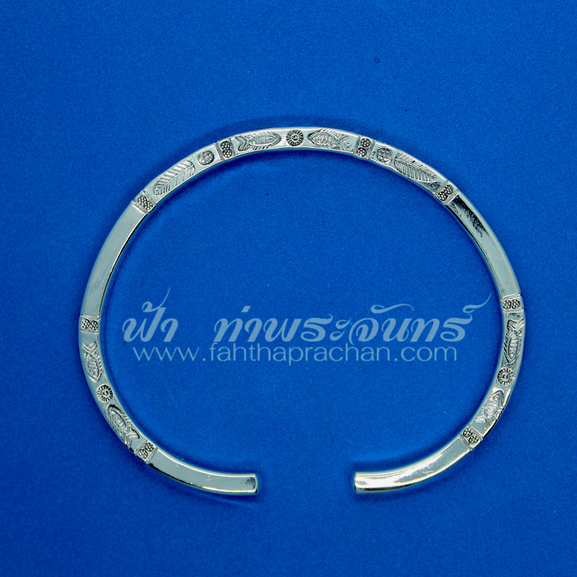 กำไลข้อมือเงินแท้ 92.5% ลายไม้ใบ