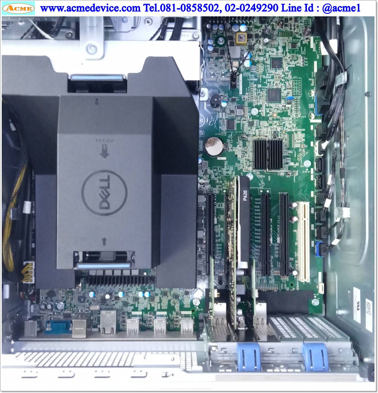 Computer Workstation Precision Dell รุ่น Precision 5820, Intel Xeon W-2104 CPU@3.20GHz, 16GB 2x8GB DDR4 3200MHz, Quadro T600 4GB GDDR5 Low Profile, 1TB 7200rpm SATA Hard Drive