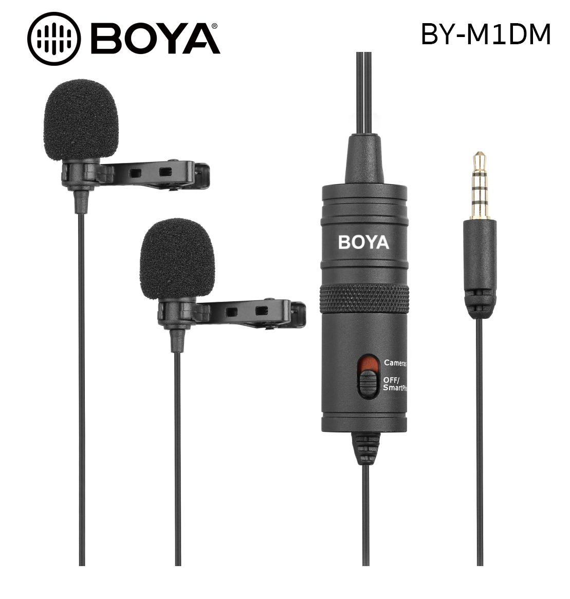 Microphone BOYA BY-M1DM Dual Omni-Directional Lavalier Mic รับประกันศูนย์ไทย 1 ปี