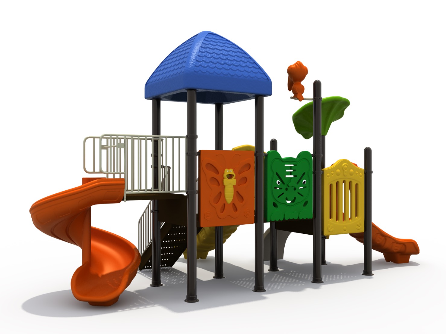 เครื่องเล่นสนาม ชุด บ้านนกกับใบบอนหลังคาน้ำเงิน