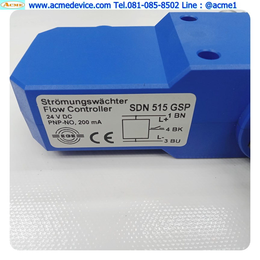 Flow Sensor Stromungswachter รุ่น SDN515GSP, 24Vdc, PNP, NO, 200mA