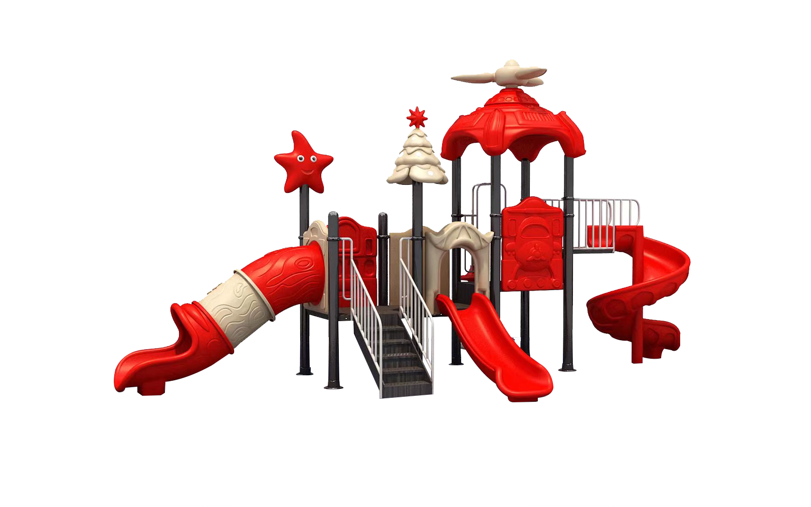 ชุด Red Star See & Slide เครื่องเล่นสนามราคาสุดคุ้ม เครื่องเล่นสนามสีแดง
