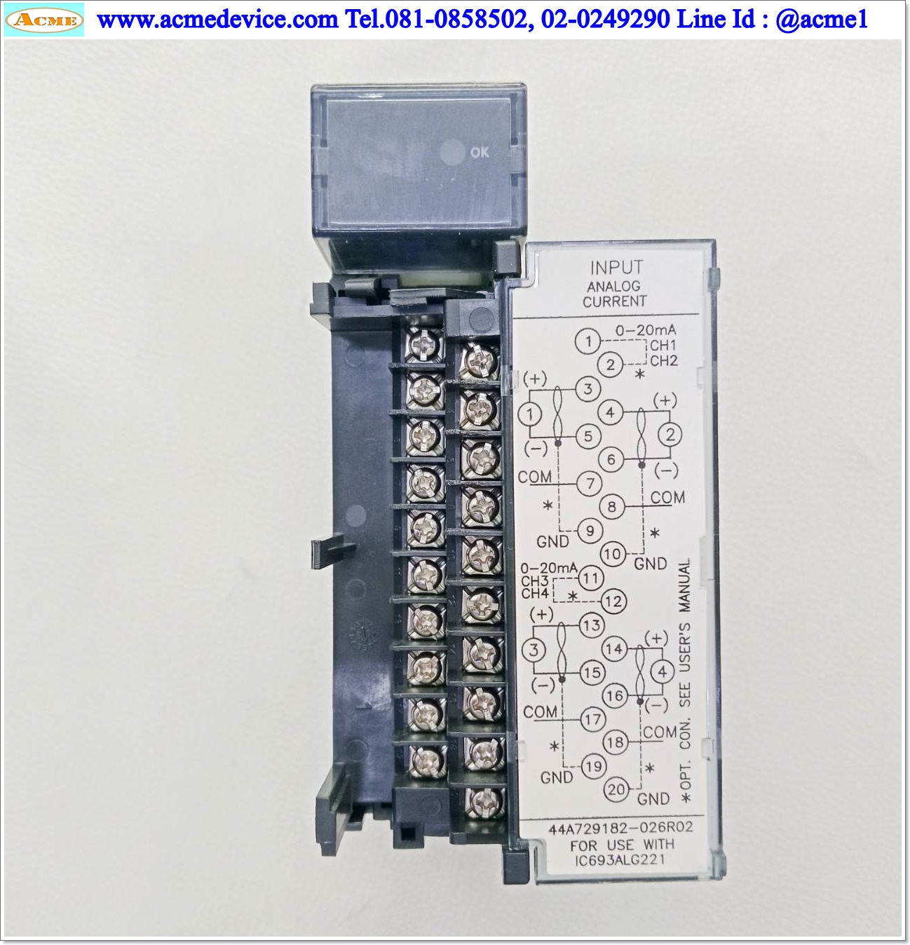 PLC GE FANUC รุ่น IC693ALG221G, Input Analog, 4PT Current
