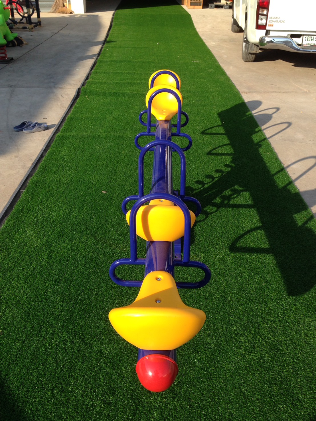 ไม้กระดกสปริง 4 ที่นั่ง สีน้ำเงิน