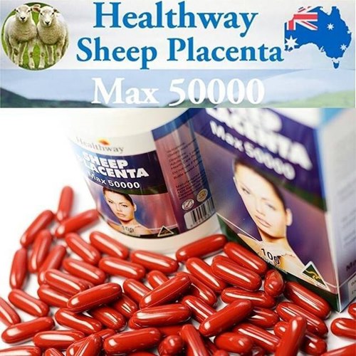 Healthway Sheep Placenta MAX 50000 mg. บรรจุ 100 เม็ด ใหม่ล่าสุด บำรุงผิวให้เนียนใสเด้งเด็ก