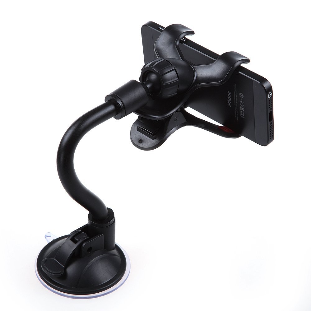 ที่หนีบ/จับ มือถือในรถ แบบดูดติดกระจกรถยนต์ (สีดำ) คุณภาพเยี่ยม