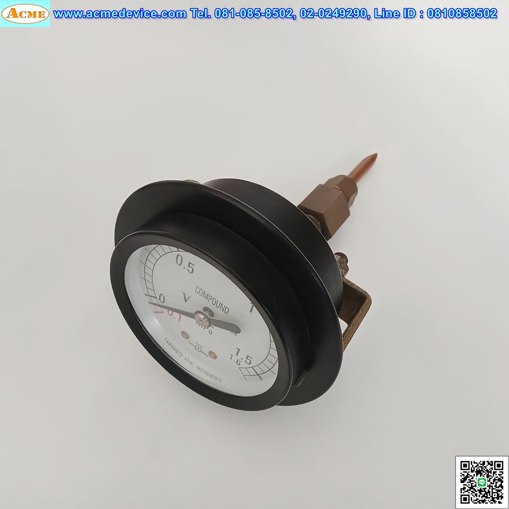 Pressure Gauge Yamamoto รุ่น JISB7505-1, -0.1 to 1.6MPa