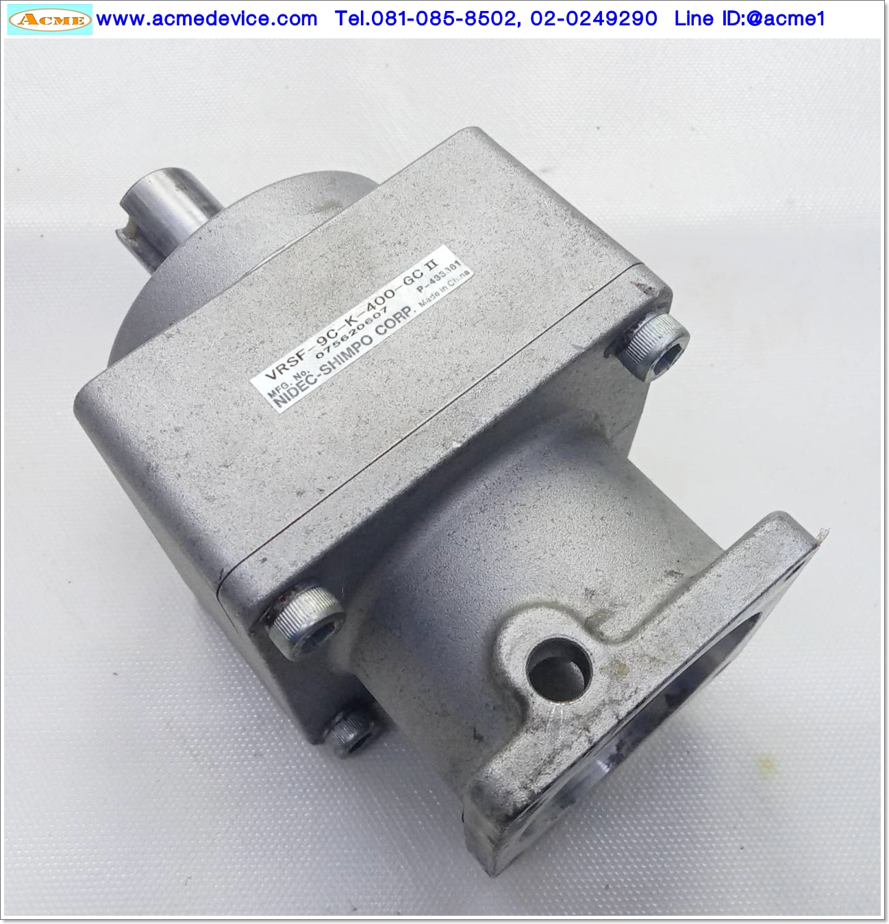 Gear Head Nidec Shimpo รุ่น VRSF-9C-K-400-GC, Ratio 9:1, (เพลาเข้า 14 mm., ออก 19 mm.), for 200w 400w