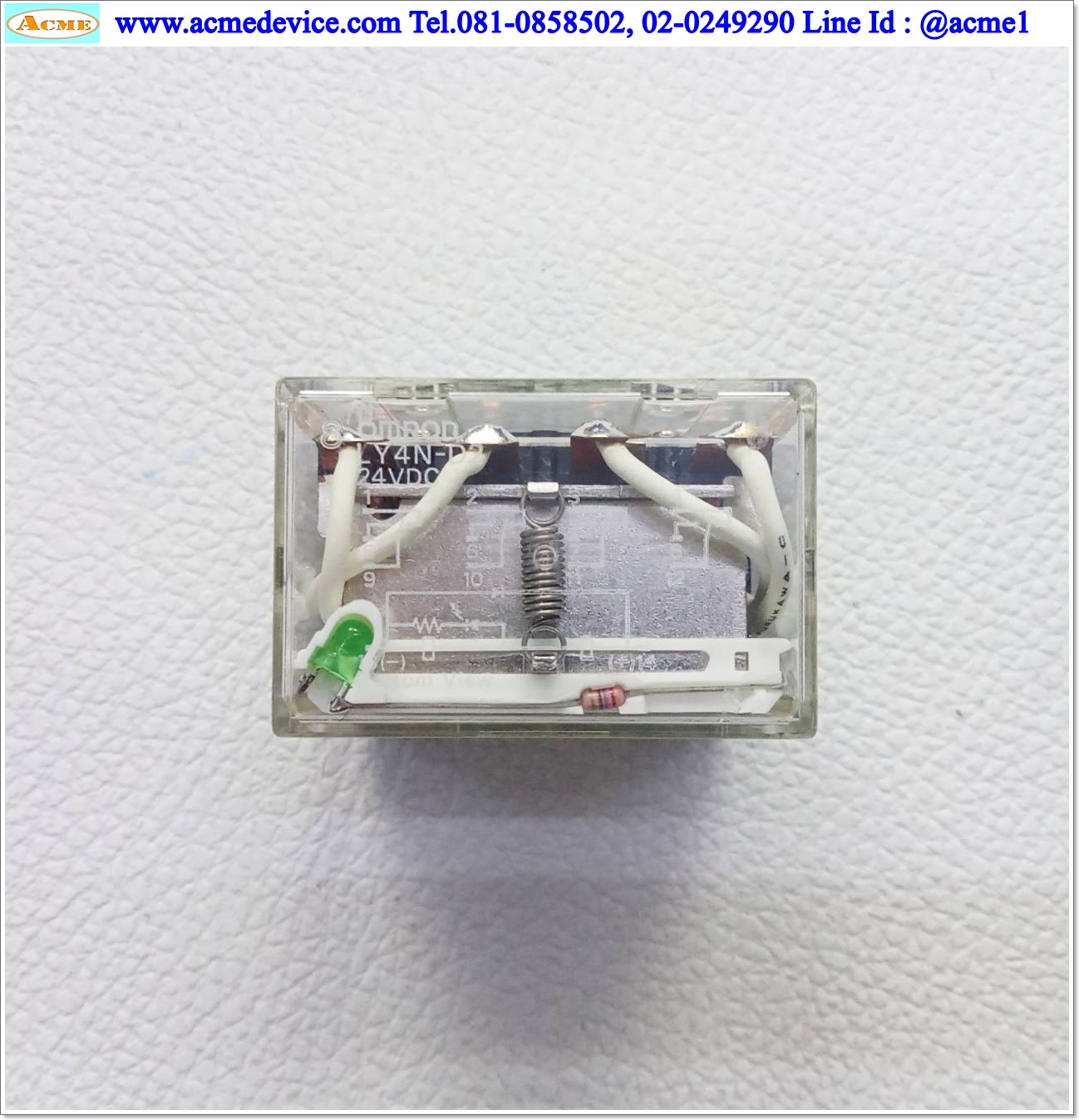 Relay Omron รุ่น LY4N-D2, Coil 24Vdc + Socket