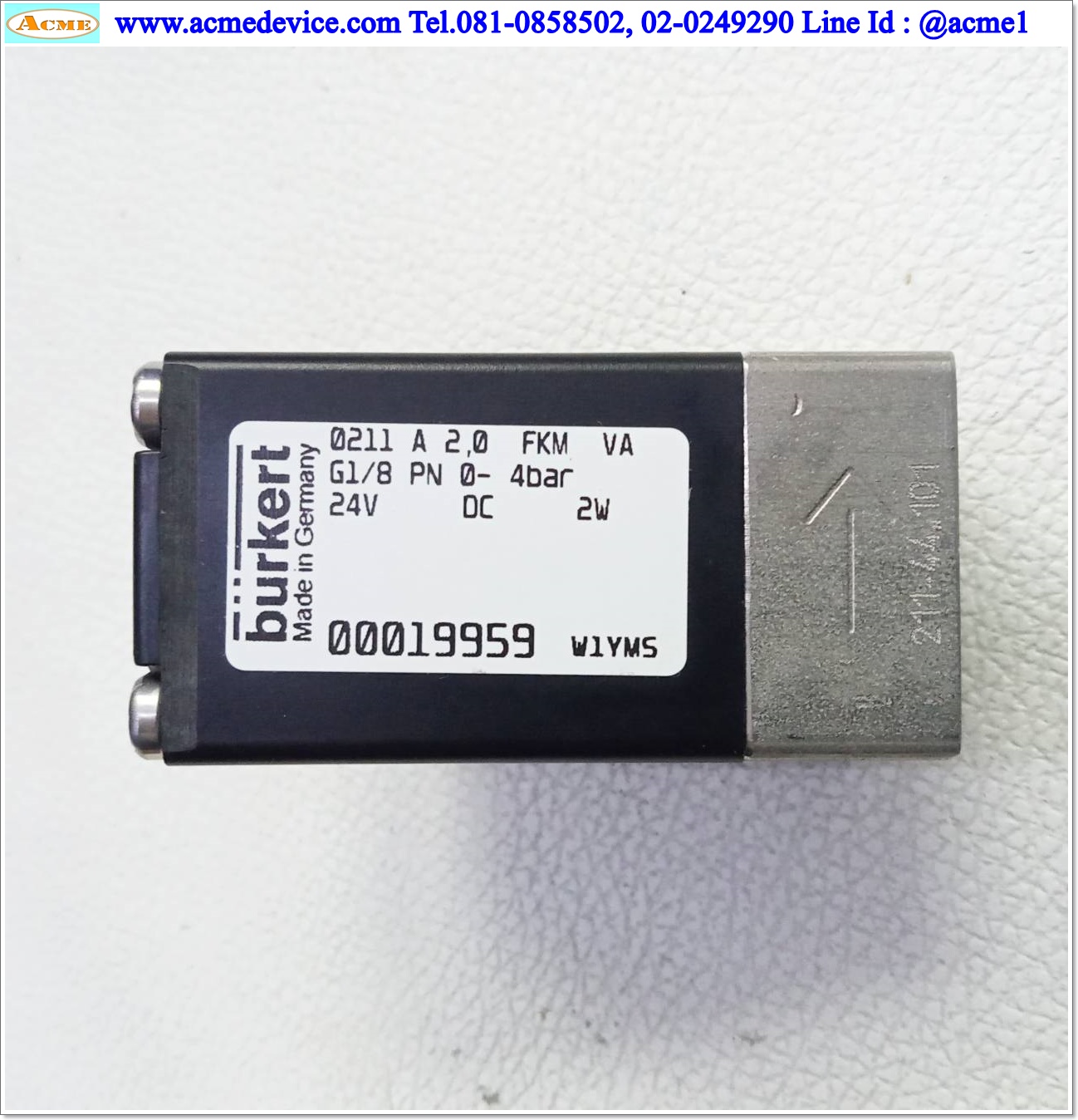 Solenoid Valve Burkert รุ่น 0211, 00019959, 2508-00/3, 2A, 0-4bar, 2w