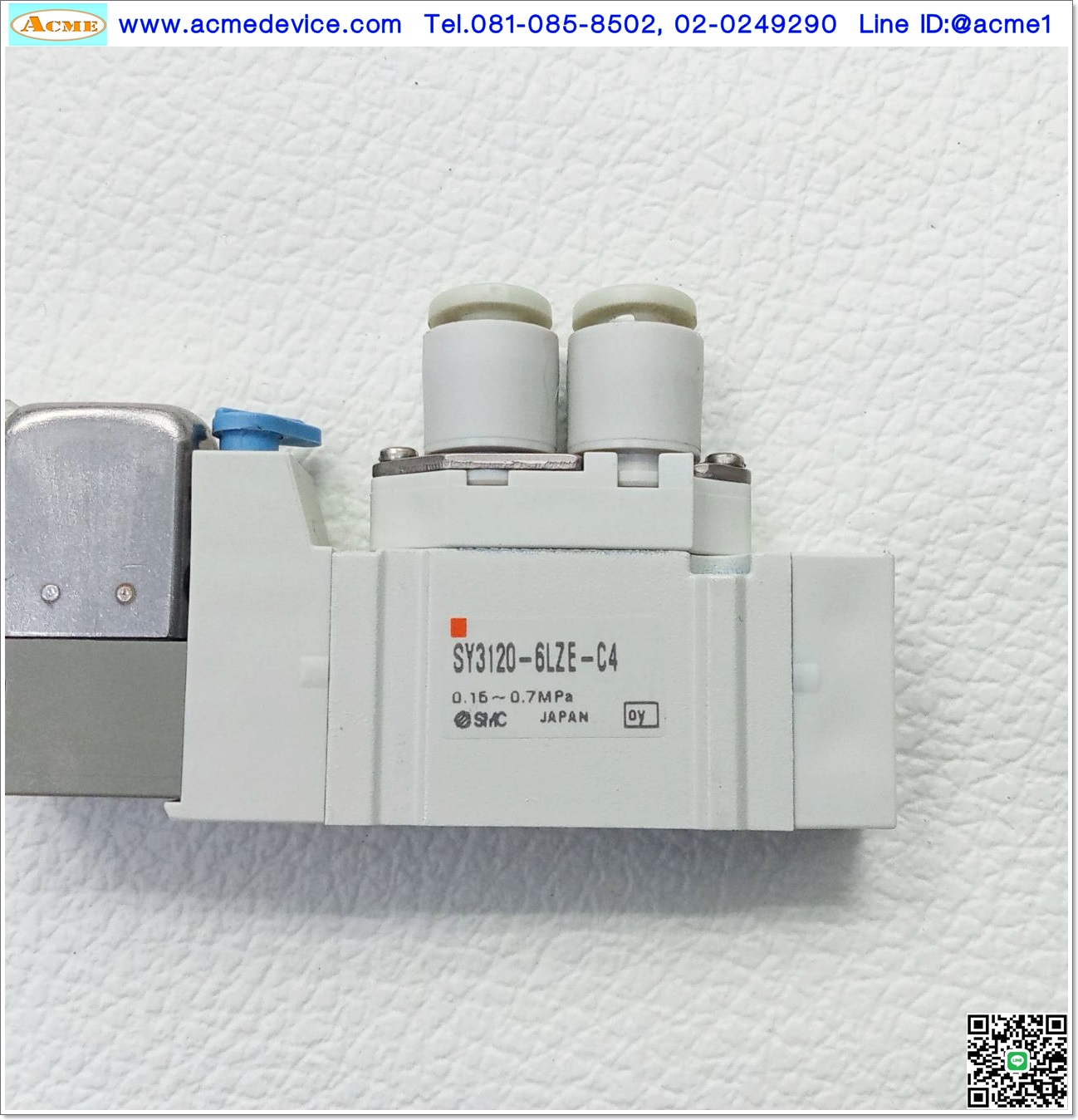 Solenoid Valve SMC รุ่น SY3120-6LZE-C4, 5/2, 2-position single, coil 12Vdc