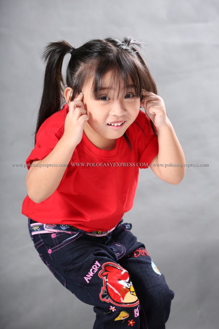 เสื้อยืดเด็ก สีแดง คอกลม แขนสั้น Size L